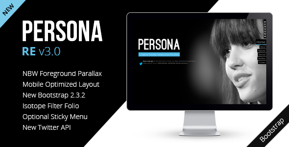 Persona 创意视差 XHTML/CSS静态网站模板HTML5主题-爱极客