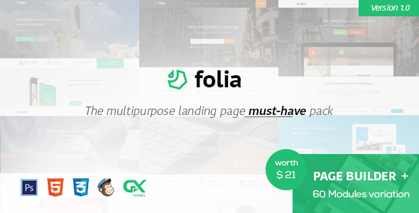 Folia 着陆页 HTML5模板-爱极客