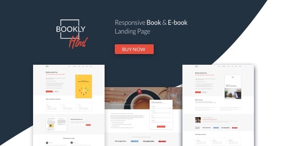 Bookly – 电子书着陆页HTML模板-爱极客