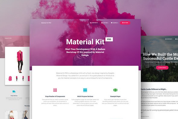 Material Kit PRO v1.2.1 – 高级Bootstrap UI Kit 模板-爱极客