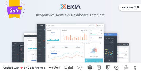 Xeria – 响应式管理仪表板HTML模板-爱极客