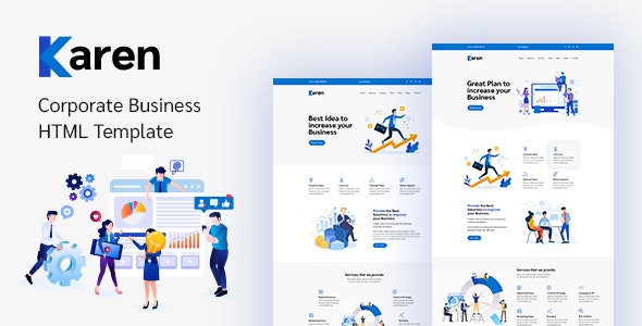 Karen – 企业公司网站 Bootstrap 4 模板 – v1.0.1-爱极客