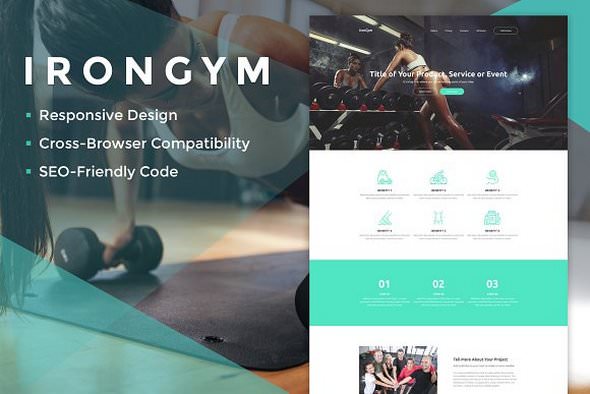 IronGym 体育健身HTML模板-爱极客