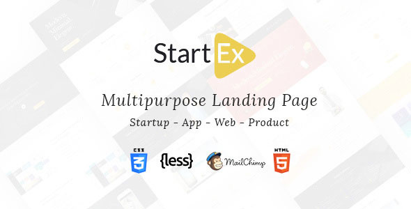 StartEx 着陆页 HTML5网站模板-爱极客