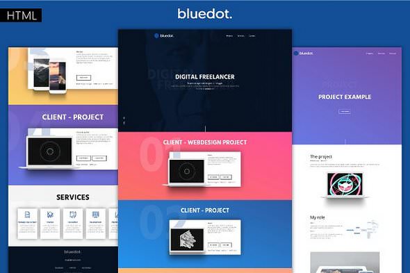 Bluedot v1.0 – 迷你作品展示HTML模板-爱极客