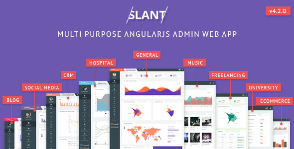 Slant – 多用途Web应用AngularJS管理程序 – v5.1.0-爱极客