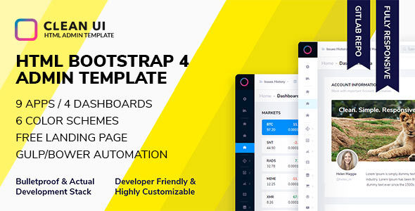 清洁UI HTML – 简约 Bootstrap 管理模板 – v2.0.2-爱极客