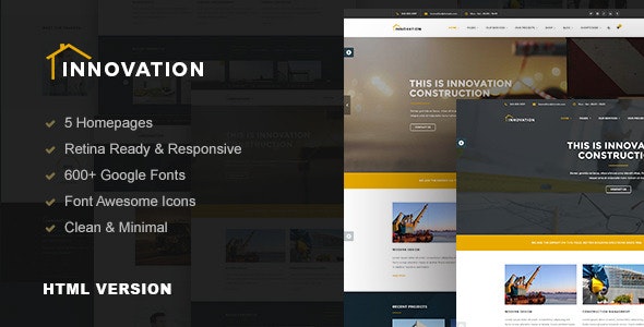 INNOVATION – 建筑装修工程网站HTML5模板-爱极客