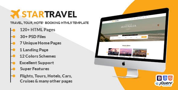 Star Travel – 酒店预订HTML5模板-爱极客