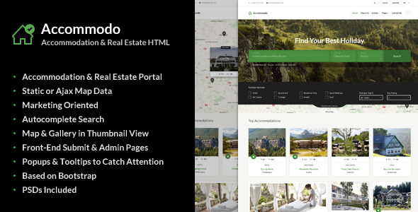 Accommodo v1.0.1 – 旅游酒店HTML模板-爱极客