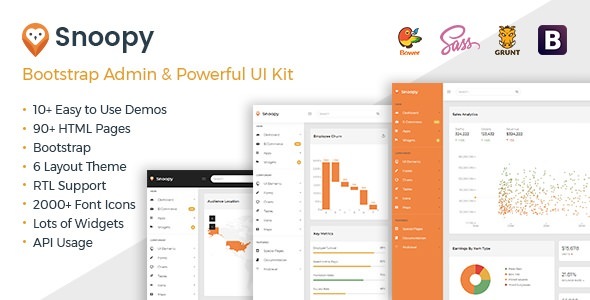 Snoopy v1.0 – 响应式后台管理面板 + UI Kit-爱极客