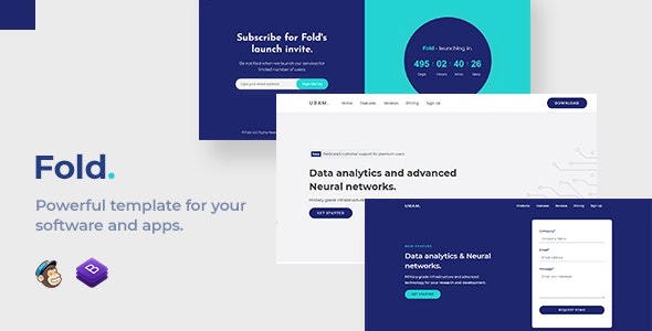 Fold – 软件APP应用程序HTML模板-爱极客