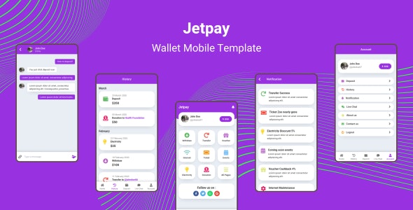 Jetpay – 移动支付钱包HTML5模板-爱极客