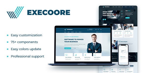 Execoore – 金融信息技术科技公司网站HTML5模板 – v1.1-爱极客