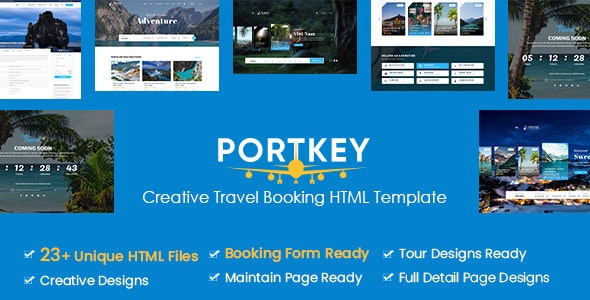 PortKey – 旅游景点预定网站HTML5模板 – v6h7t-爱极客