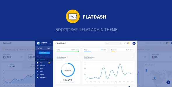 FlatDash – Bootstrap 4 响应式后台管理面板-爱极客