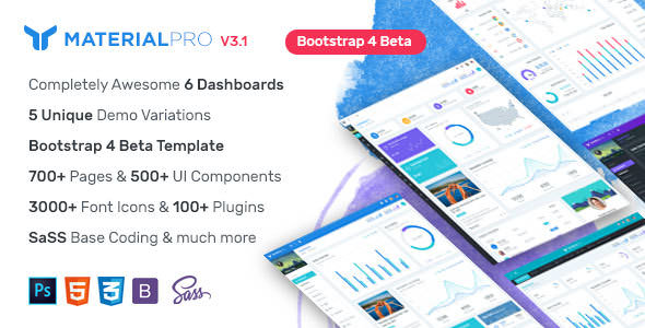 MaterialPro – 响应式Bootstrap 4 管理面板 – v4.7-爱极客