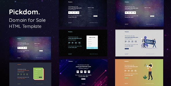 Pickdom – 网站域名销售网站HTML5模板-爱极客