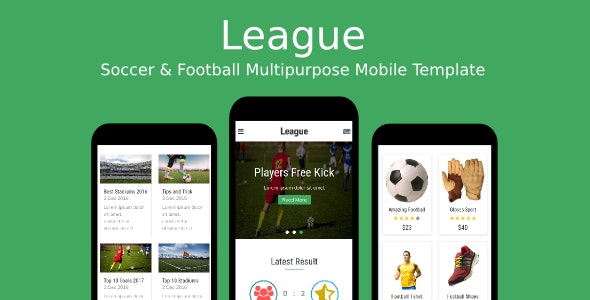 League – 多用途足球运动手机版HTML5模板-爱极客