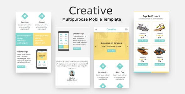 Creative – 多用途移动手机版网站HTML5模板-爱极客