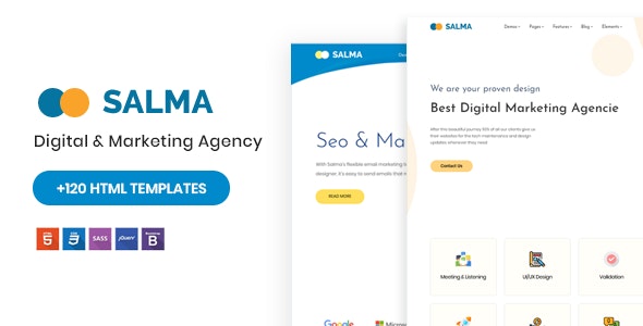 Salma – SEO 营销推广网站HTML模板-爱极客