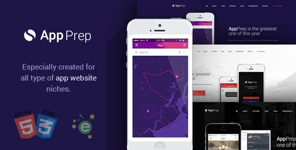 AppPrep – 创意程序应用APP着陆页HTML5网站模板-爱极客