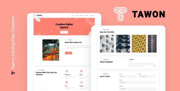 Tawon – 企业机构着陆页HTML5网站模板-爱极客