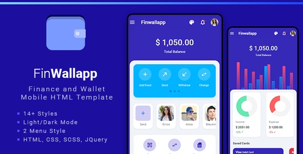 Finwallapp 移动设备APP网站HTML模板-爱极客