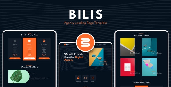 Bilis – 创意企业机构着陆页HTML5模板-爱极客