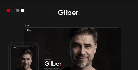 Gilber – 专业个人简历名片HTML5模板-爱极客