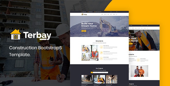 Terbay – Bootstrap5响应式建筑装修工程HTML5网站模板-爱极客