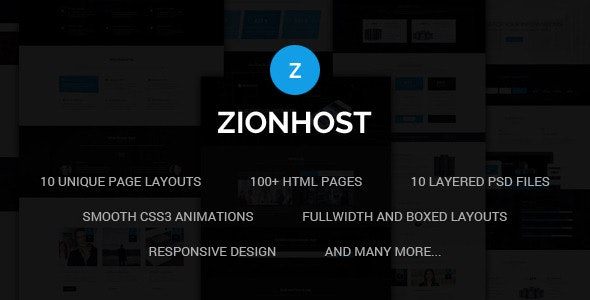 ZionHost – 响应式网站托管虚拟主机TML5网站模板-爱极客