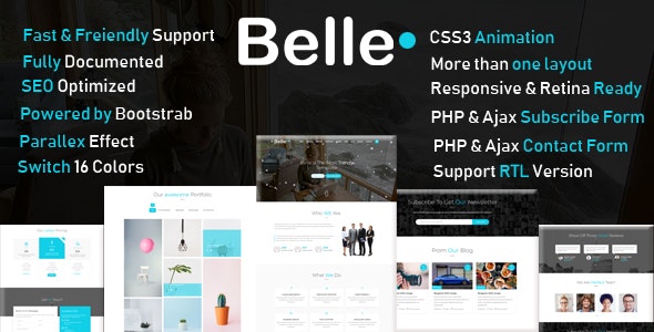 Belle – 企业公司单页网站HTML5模板-爱极客