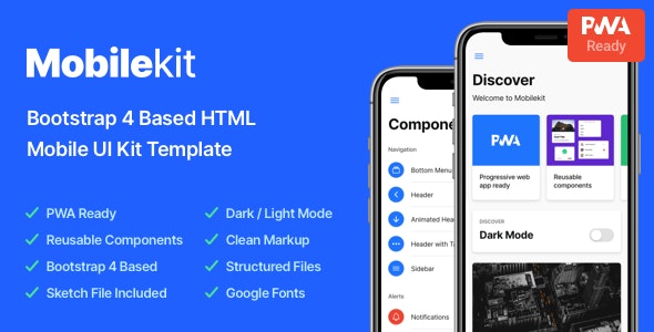 Mobilekit – Bootstrap 4 响应式网站HTML手机版模板 – v2.5-爱极客