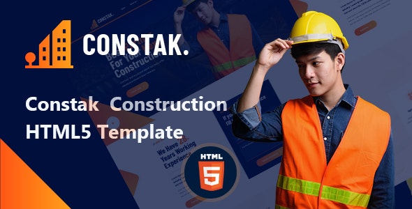 Constak – 建筑工程设计施工网站HTML5模板-爱极客