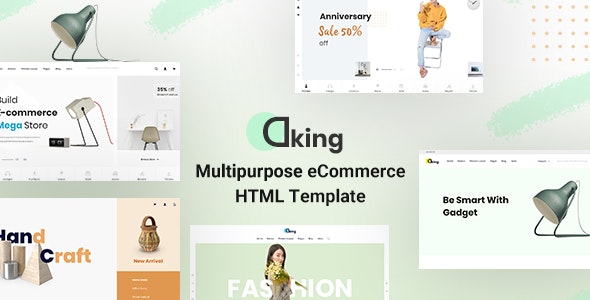 Dking – 多用途电商网站HTML模板-爱极客