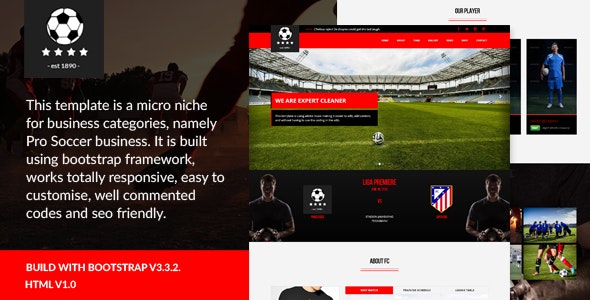 Pro Soccer – 足球俱乐部HTML5模板-爱极客