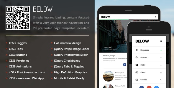 Below Mobile 移动手机手机版HTML模板-爱极客