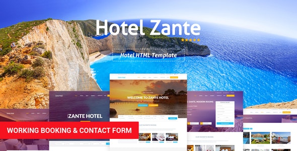 Zante – 酒店度假村客房预约HTML5模板 – v1.3-爱极客