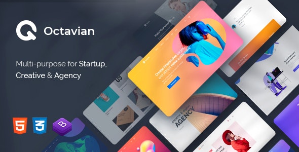 Octavian – 多用途创意产品展示网站HTML5模板 – v1.1-爱极客