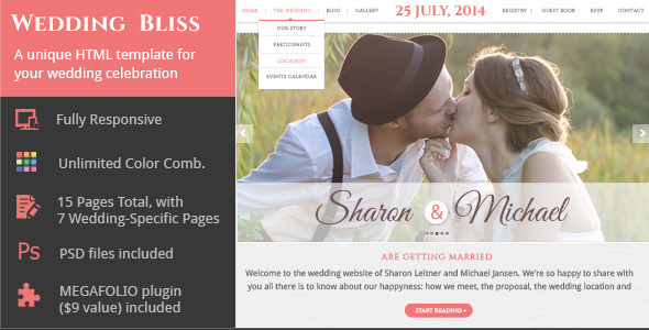 Wedding Bliss – 婚庆公司静态网站HTML5模板-爱极客