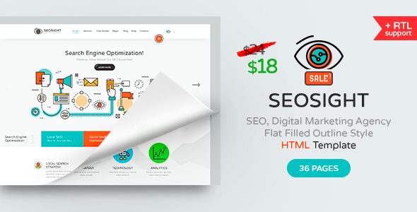 Seosight – SEO数字营销HTML模板-爱极客