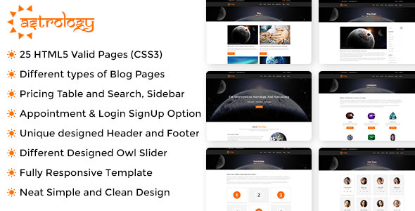 Astrology – 星球太空爱好者HTML模板 – v1.0.2[失效]-爱极客