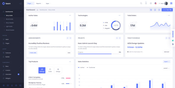 Keen – 终极响应式管理后台HTML模板 – v3.0.3-爱极客