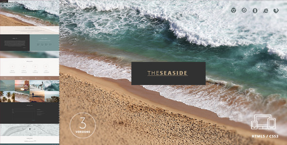 Seaside – 创意单页旅游酒店网站HTML模板-爱极客