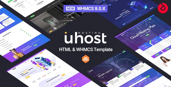 Uhost – 网站托管虚拟主机服务器WHMCS模板 – v8.1-爱极客